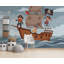 Papier peint pirate, océan, vagues, dessin animé, illustration-434969900-434969902