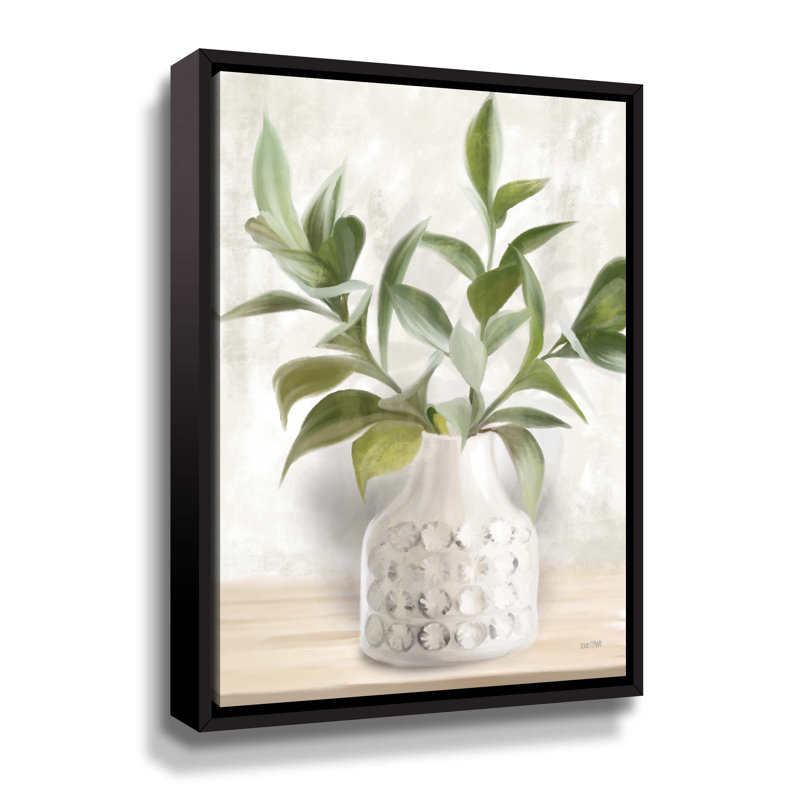 Ivoire Ficus, Toile avec cadre noir, H 10 po x l 8 po x P 2 po