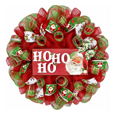 Couronne de Noël Ho Ho Ho avec Jolly Santa