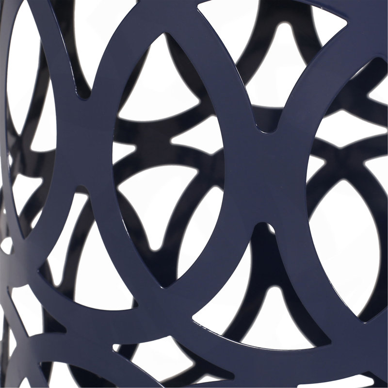 Outdoor Metal End Table -Large, Navy Blue