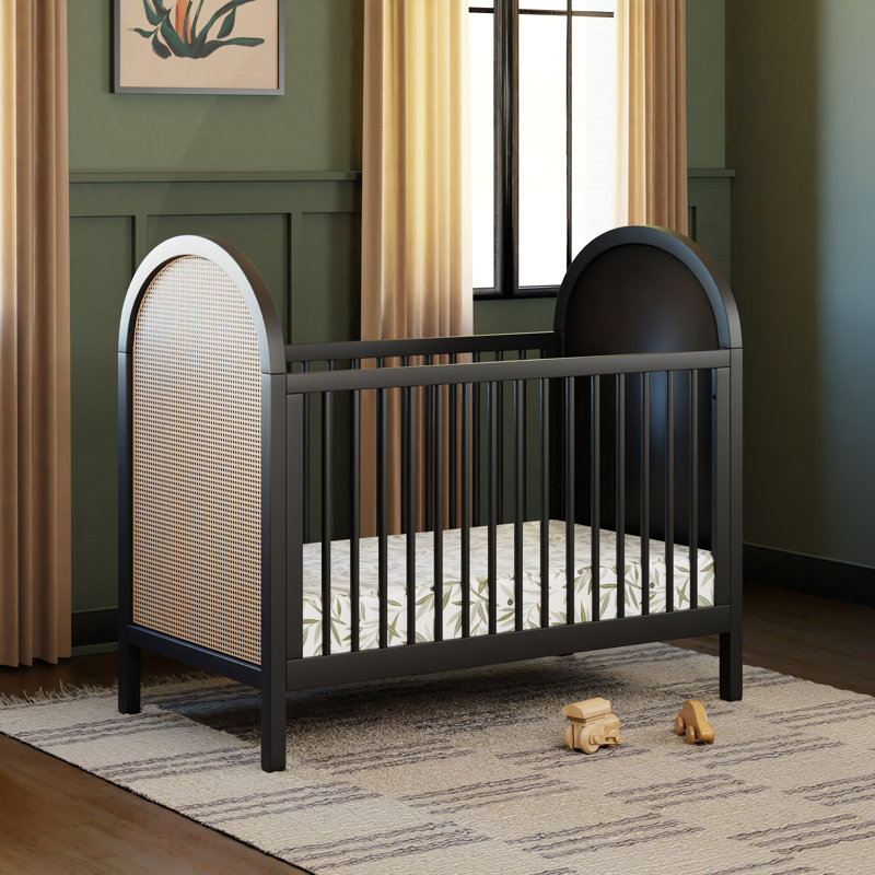 Bondi Cane 3-in-1 Convertible Crib, Natural Walnut with Natural Cane