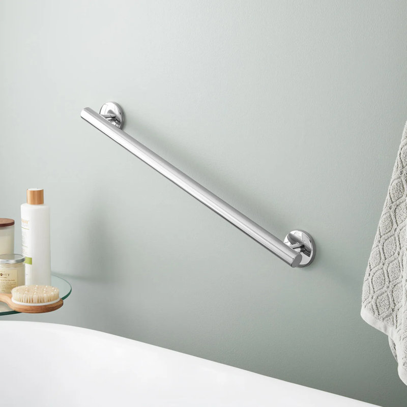 Signature Hardware Contemporary Grab Bar, Polished Chrome, 26.75" L