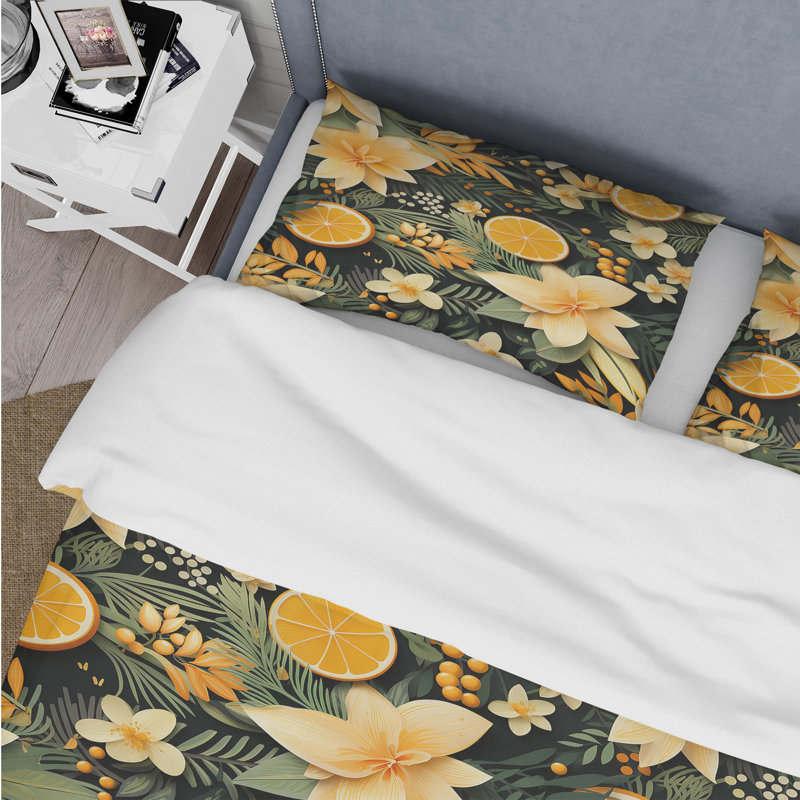 Literie Mango Tango, Housse de couette pour grand lit et 2 taies décor