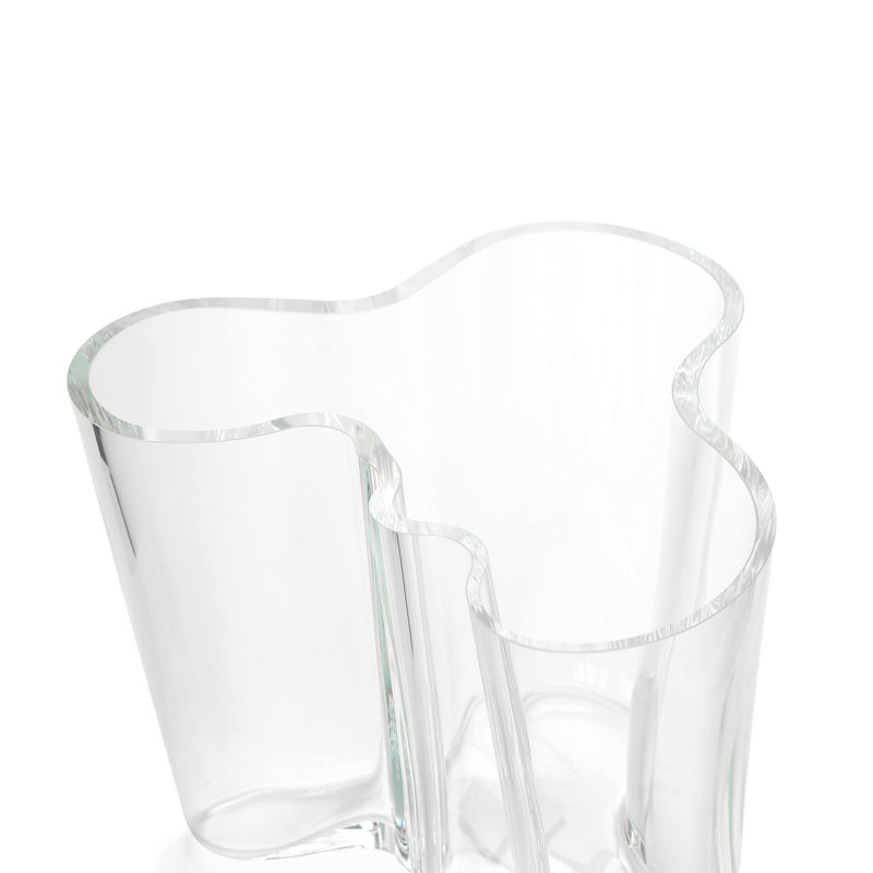 Aalto Glass Table Vase, 3.74" H x 4.49" W x 3.69" D, Clear