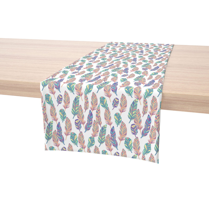 Rectangular Floral Cotton Twill Table Runner