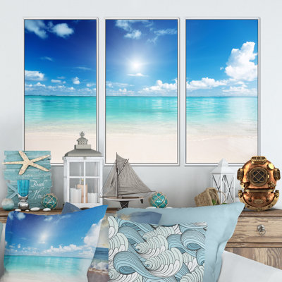 " Sand And Blue Caribbean Sea " 3 - Pieces
