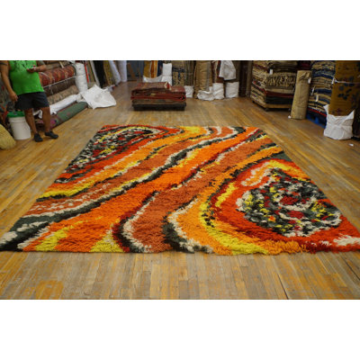 Vintage Rya Room Size Wool Multicolor Rug