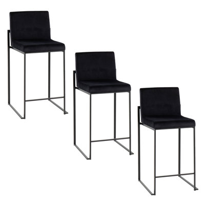 Tabouret de bar et de comptoir à dossier haut Brieon (ensemble de 3)