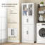 Armoire de rangement 67 po, 6 portes, 6 portes, blanc