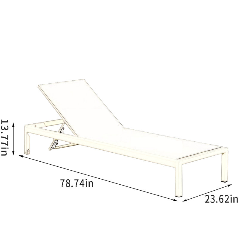 Chaise longue d'extérieur en alliage d'aluminium Mordcha