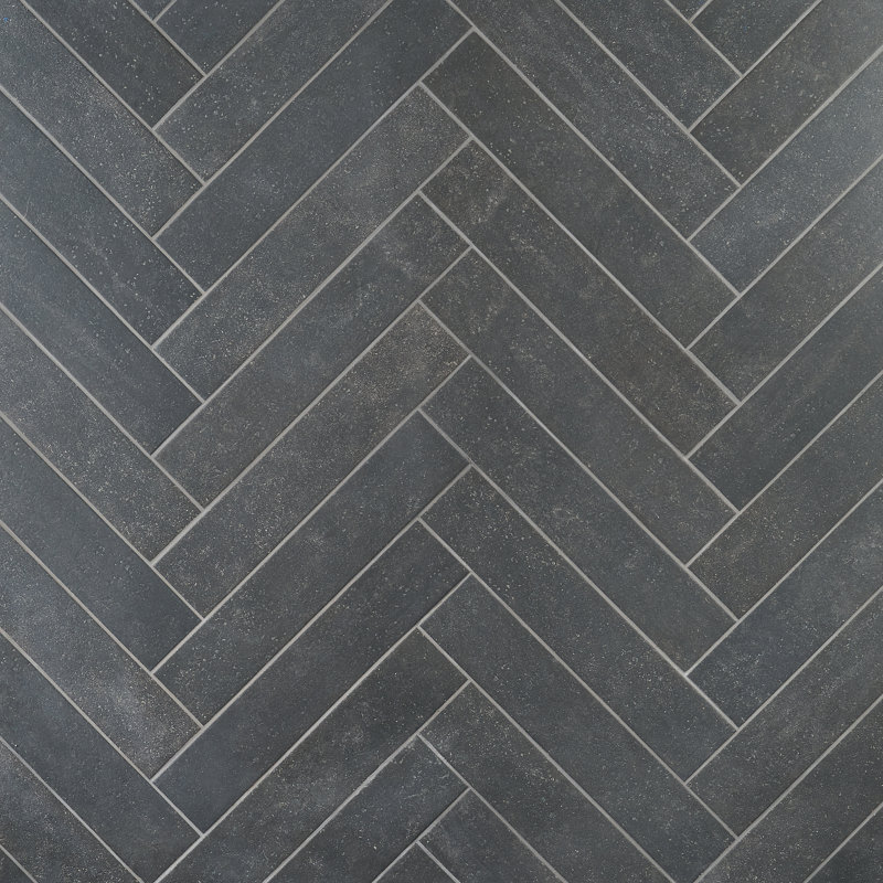Carreau de plancher et de métro en porcelaine sans motif 4 po x 19 po Sanskrit, Noir