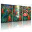 Animaux, oiseaux tropicaux et plantes de la jungle luxuriante, ensemble de 3 impressions sur toile-1254677318