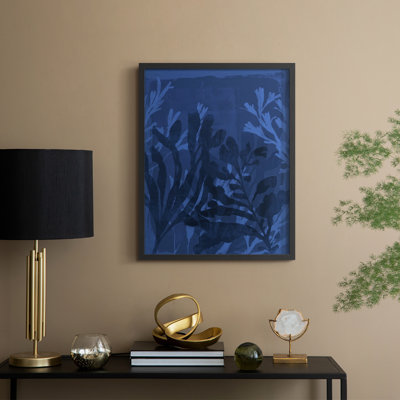 Sapphire Sea Bloom II, reproduction encadrée - bois massif