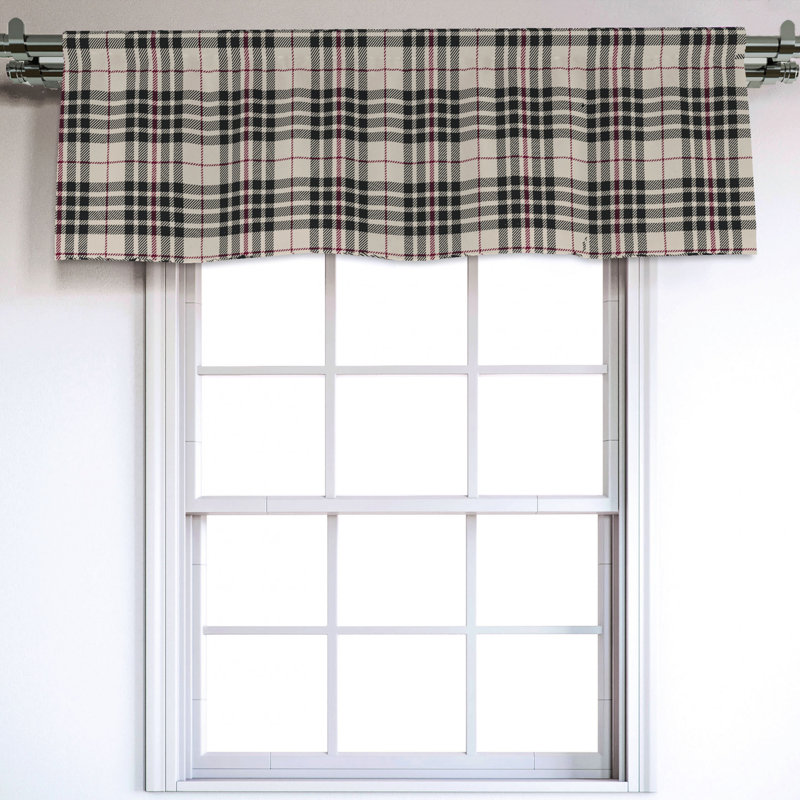 Sateen Plaid Ruffled Window Valance