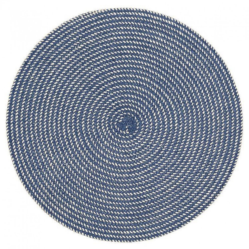 Napperon rond rond, Blue/Ivory