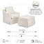 Fauteuil d'appoint pivotant et repose-pieds de rangement avec housses-934162770
