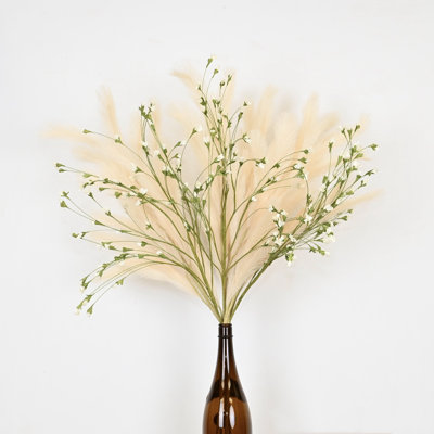 Arrangement floral de 36 po de fleurs de pampas artificielles pour remplissage de vase, bouquet de fleurs à longue tige de ferme pour décoration de table de centre de table de bureau à domicile