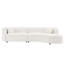 Style luxueux et moderne, blanc, canapé Boucle, revêtement incurvé, méridienne 2, chambre à coucher, rembourrage élevé, design blanc avec 2 face à droite et look rétro
