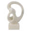 Sculpture en polyrésine à motif abstrait en boucle pour décoration de chambre à coucher ou de salon - 16 po - blanc