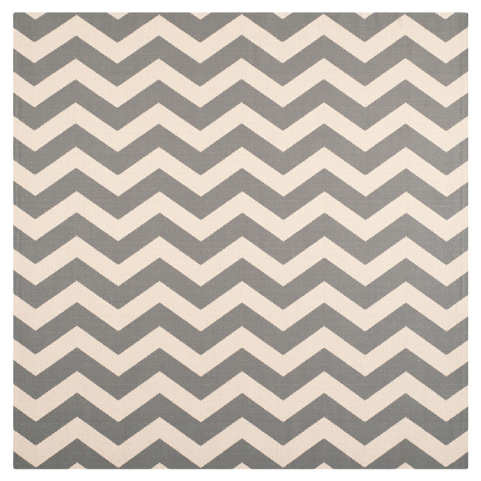 Courtyard Performance Chevron Rug, Square 7'10"