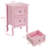 Pink Nightstand with 2 Drawers - Wooden Bedside Table for Kids’ Room, Bedroom & Living Room, 15.7x11.8x23.6 Inches