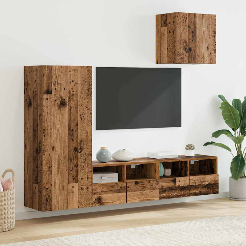 Unfinished TV Stand for TVs up to 24", Old Wood
