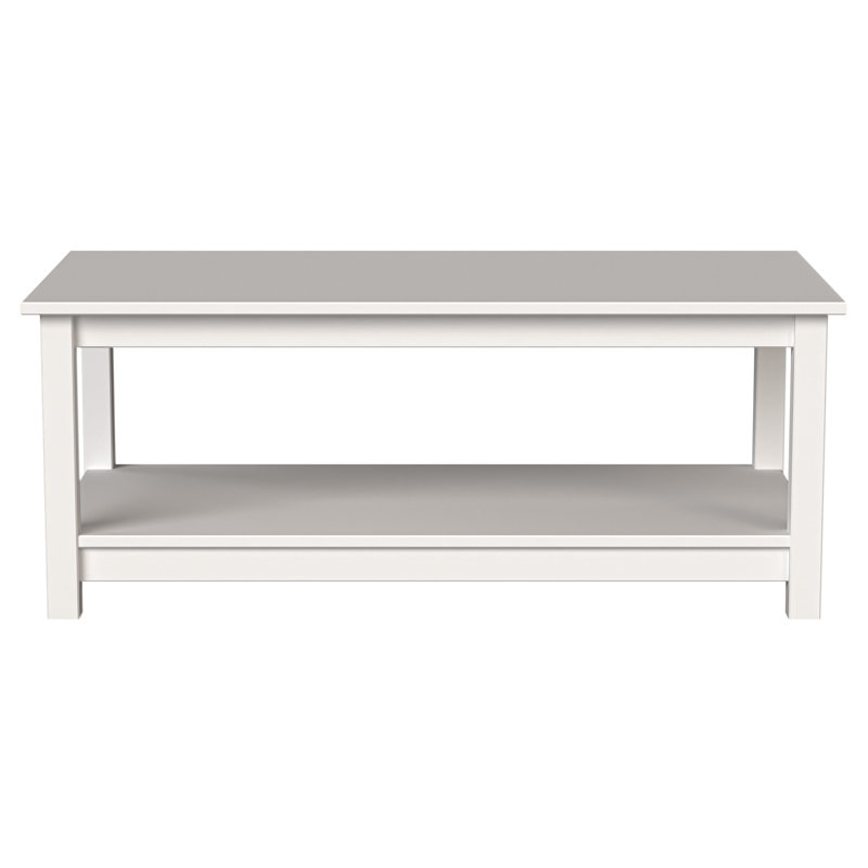 Albrecht Solid Pine Wood Shaker Coffee Table - Timeless simplicity and elegance by Red Barrel Studio., White