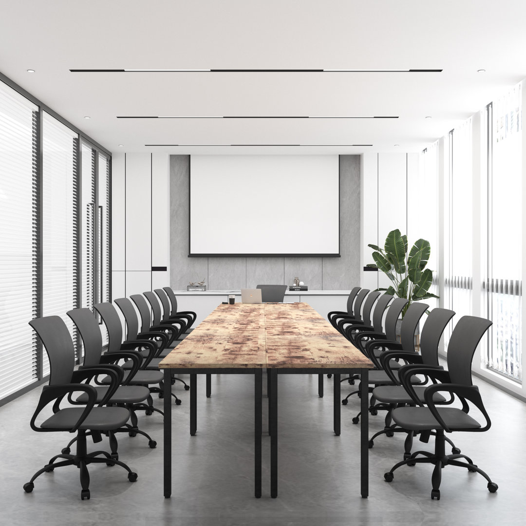 220.4''Wide 20ft Modern Modular Rectangular Conference Table, Office Desk (Set of 8) 17 Stories Top 