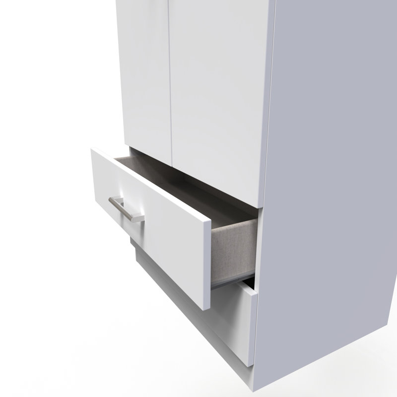 Fully Assembled Devon 1 Door Wardrobe, White, 127" H x 77" W x 53" D