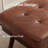 Mid - Century Modern Tufted Genuine Leather Bench with Solid Wood Legs-1811132830