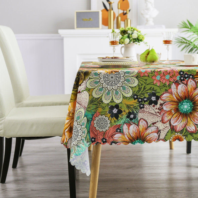Dakota Fields Tablecloth, Original Design Hand Drawing Art Print Table Cloth, Washable Water Resistance Microfiber Decorative Water-proof Rectangle Table Cover Tape 8