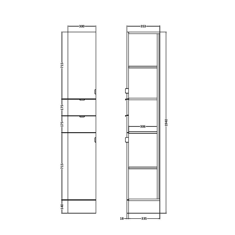 Fusion Linen Cabinet, Grey