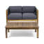 Fauteuil club d'extérieur en bois de 2, mélangeant l'esthétique moderne avec le tissage et les remplissages d'eau