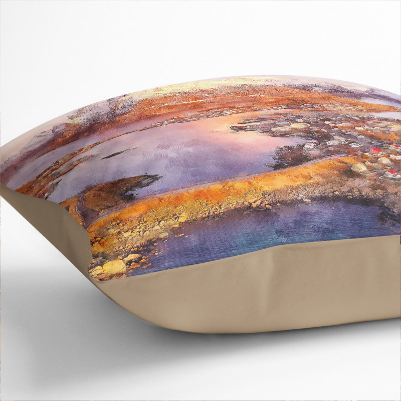 Reine in Norway Scatter Cushion Pillow, 40cm H x 40cm W x 15cm D, Stone