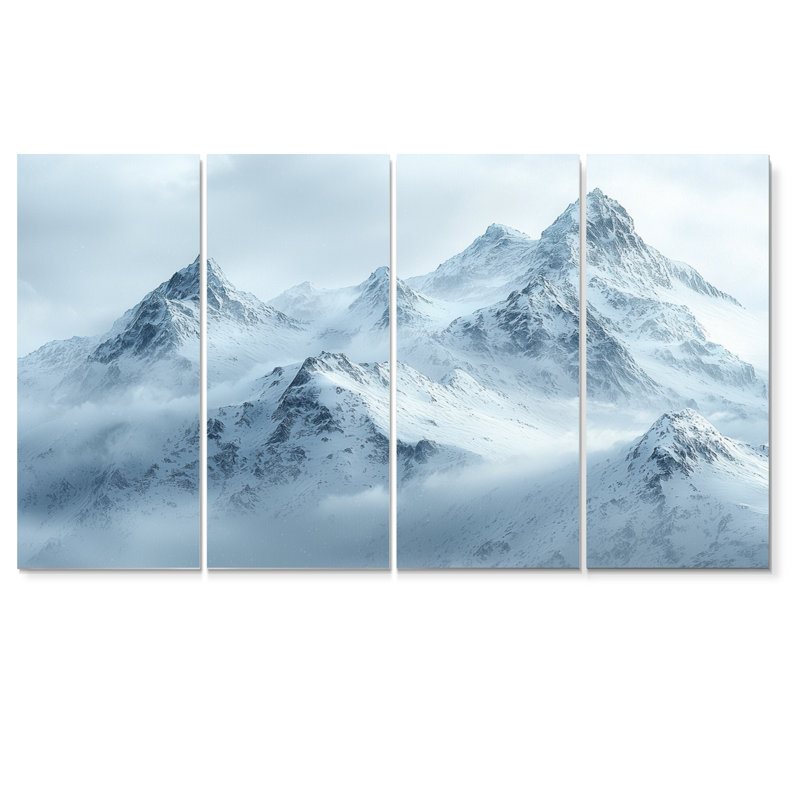 Montagnes d'hiver Scape I - Art mural montagnes - Art mural traditionnel sur toile, H 28 po x l 48 po, 4