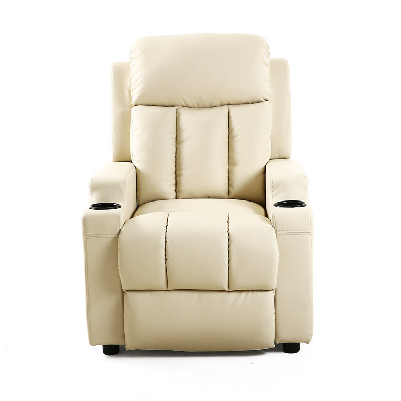 Studio Bonded Leather Manual Recliner, Cream