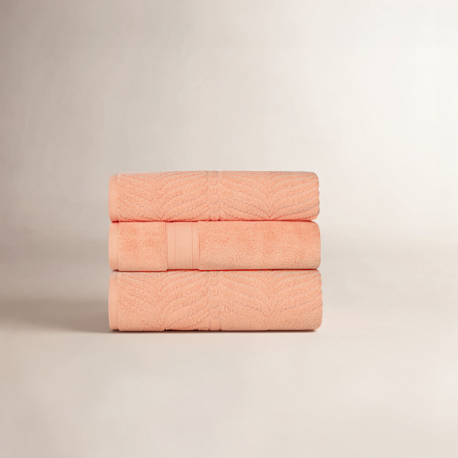 Orelia Cotton Bath Towel, Peach