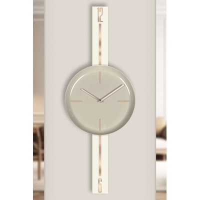 Elegant Decorative Wall Clock, 30 in Diameter, Cream & Cappuccino Steel Design | 100% Steel Construction, Thickness: 0.04 in | Ideal for Home or Office Décor, Stylish and Durable Timepiece
