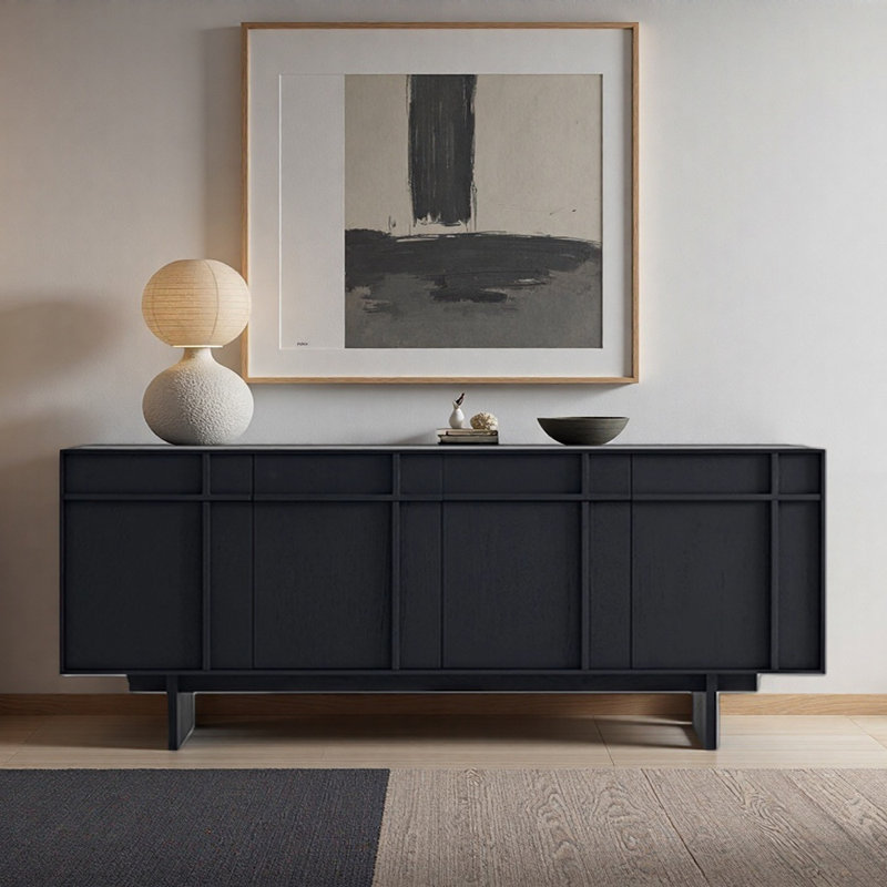 Buffet simple rétro, Noyer, H 30,71 po x l 70,87 po x P 17,13 po