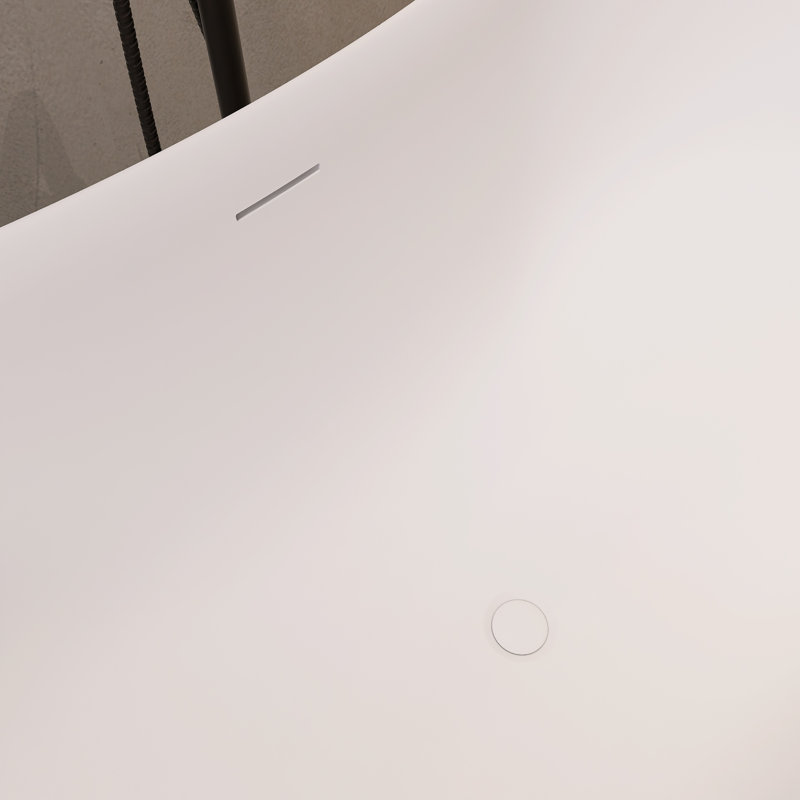67" Freestanding Soaking Solid Surface Bathtub