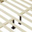 Grand lit plateforme en bois massif avec rotin