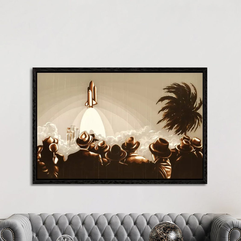 Space Shuttle by Max Zorn - Print on Canvas, Black Framed, 152.5 cm H x 101.5 cm W
