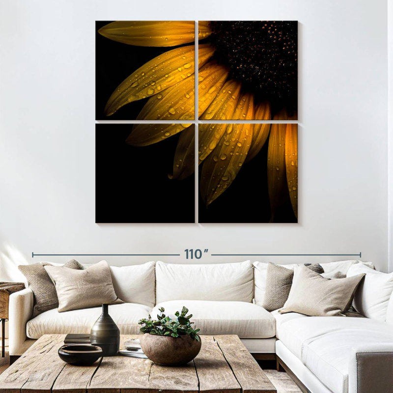 Sunflower Dews, 74" H x 74" W