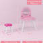 Kids Pink Vanity Table Set with Mirror & Stool, Wooden Dressing Desk for Ages 3–6, Bedroom Playroom Furniture