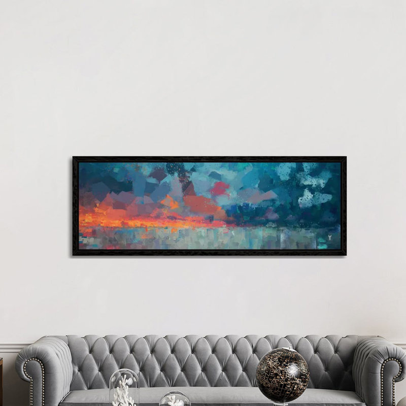 Antartico by Van Credi - Panoramic Painting on Canvas, 50.8cm H x 152.4cm W x 3.81cm D, Black Framed