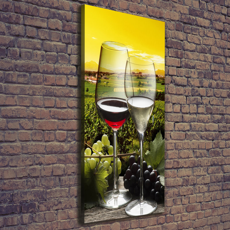 Wine And Grapes - Wrapped Canvas Print