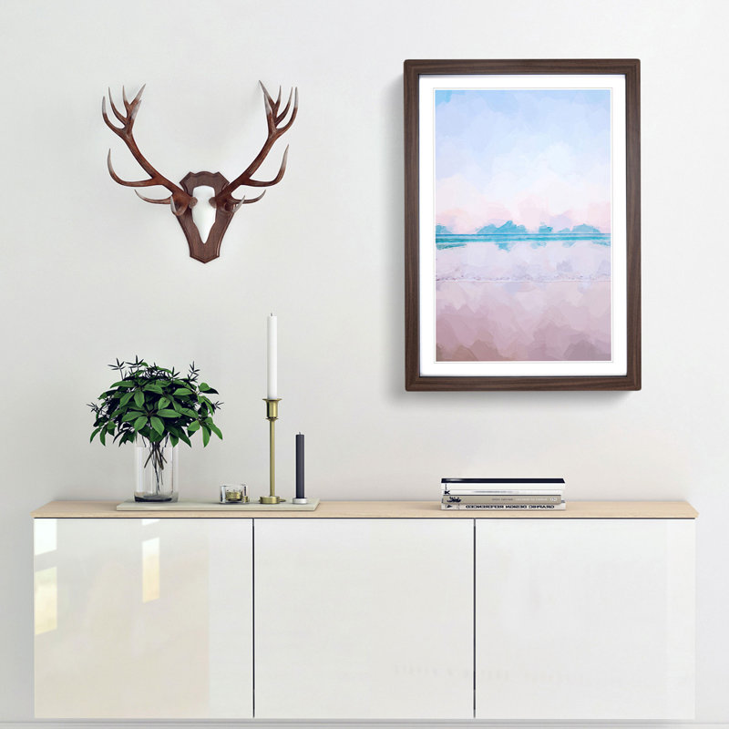 Luz Beach in Portugal in Abstract - Picture Frame Graphic Art Print, Walnut, 76cm H x 50cm W x 2cm D