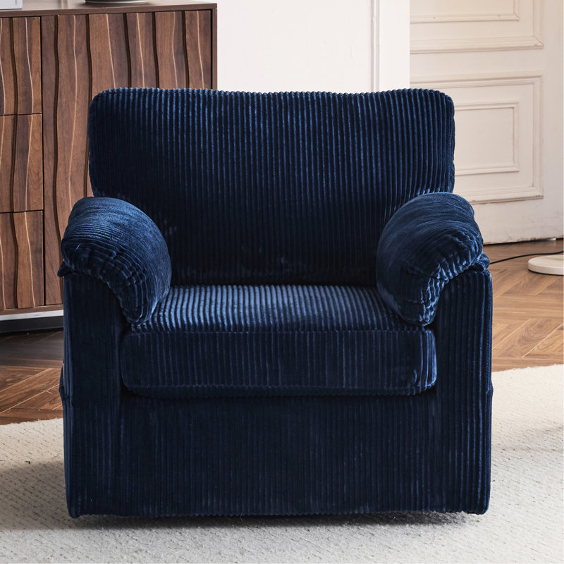 Chaise longue en chenille de 33 pouces - Fauteuil rembourré confortable pour différentes pièces avec siège spacieux et pivotant