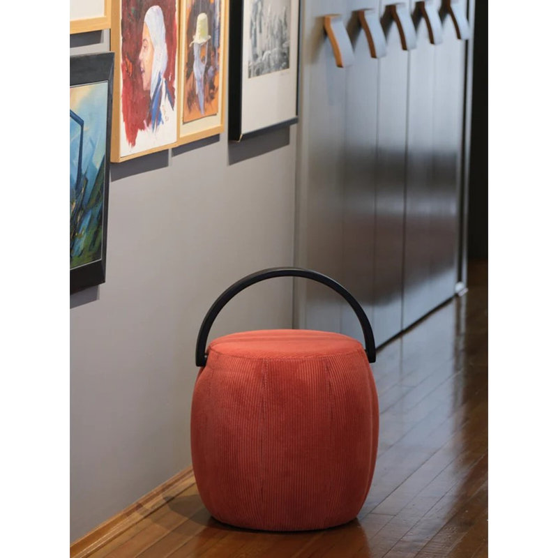 Bakrac Round Pouf, Red