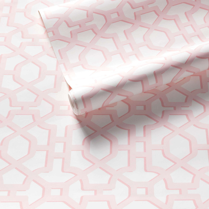 Chinois Lattice Wallpaper, Pink
